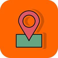 mapa lleno naranja antecedentes icono vector