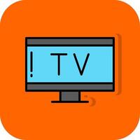 Tv Filled Orange background Icon vector