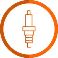 Spark Plug Line Orange Circle Icon vector