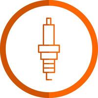 Spark Plug Line Orange Circle Icon vector