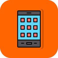 Mobile Phone Filled Orange background Icon vector