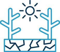 Drought Line Blue Two Color Icon vector