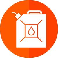 Gas Can Glyph Red Circle Icon vector