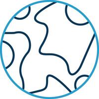 Earth Line Blue Two Color Icon vector