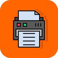 Printer Filled Orange background Icon vector