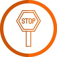 Pit Stop Line Orange Circle Icon vector