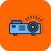 Projector Filled Orange background Icon vector