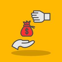 Bribery Filled Shadow Icon vector