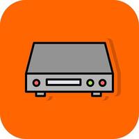 Dvd Player Filled Orange background Icon vector