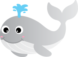 cute whale cartoon, sea animal png