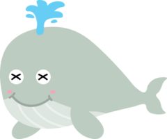 carino balena cartone animato, mare animale png