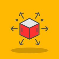 Distribution Filled Shadow Icon vector