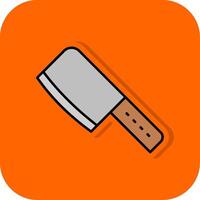 cuchilla de carnicero lleno naranja antecedentes icono vector
