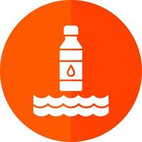 Water Glyph Red Circle Icon vector