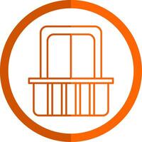 Balcony Line Orange Circle Icon vector