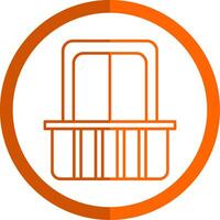 Balcony Line Orange Circle Icon vector