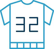 Football Jersey Line Blue Two Color Icon vector