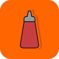 Ketchup Filled Orange background Icon vector