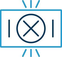 Red Card Line Blue Two Color Icon vector