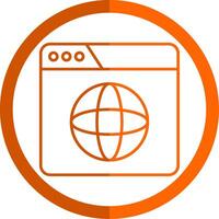 Website Line Orange Circle Icon vector