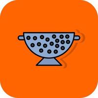 Sieve Filled Orange background Icon vector