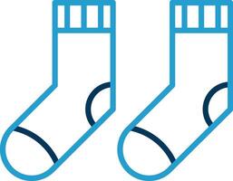 Socks Line Blue Two Color Icon vector