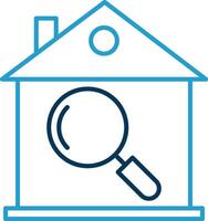 House Inspection Line Blue Two Color Icon vector