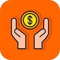 Charity Filled Orange background Icon vector