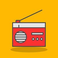 radio lleno sombra icono vector