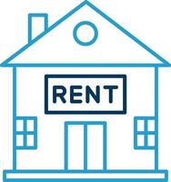 House for Rent Line Blue Two Color Icon vector