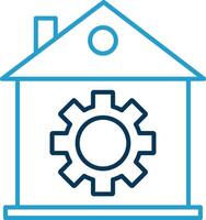 Home Setting Line Blue Two Color Icon vector