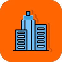 Office Building Filled Orange background Icon vector