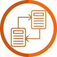 File Sharing Line Orange Circle Icon vector