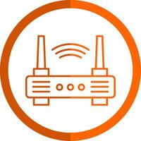 Wifi Router Line Orange Circle Icon vector