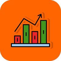 Stock Market Filled Orange background Icon vector