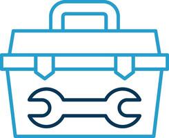 Toolbox Line Blue Two Color Icon vector