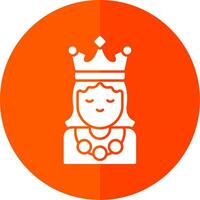 Princess Glyph Red Circle Icon vector