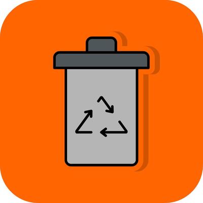 Garbage Filled Orange background Icon