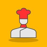 Chef Filled Shadow Icon vector