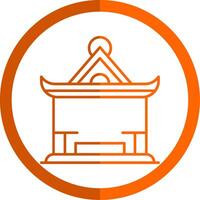 Pavilion Line Orange Circle Icon vector