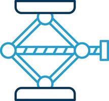 Screw Jack Line Blue Two Color Icon vector