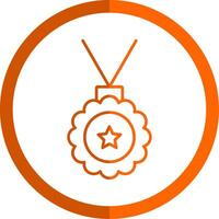 medallón línea naranja circulo icono vector