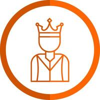Príncipe línea naranja circulo icono vector