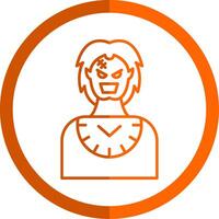 Baron Line Orange Circle Icon vector