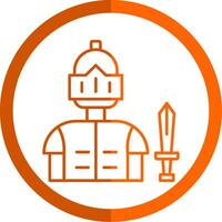 Knight Line Orange Circle Icon vector