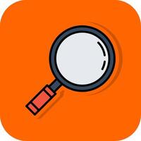 Magnifying Glass Filled Orange background Icon vector