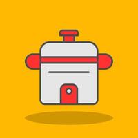 Rice Cooker Filled Shadow Icon vector