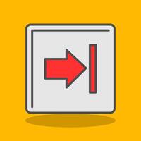 Right Arrow Filled Shadow Icon vector