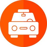 Taxi Glyph Red Circle Icon vector