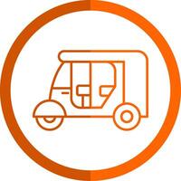 Rickshaw Line Orange Circle Icon vector